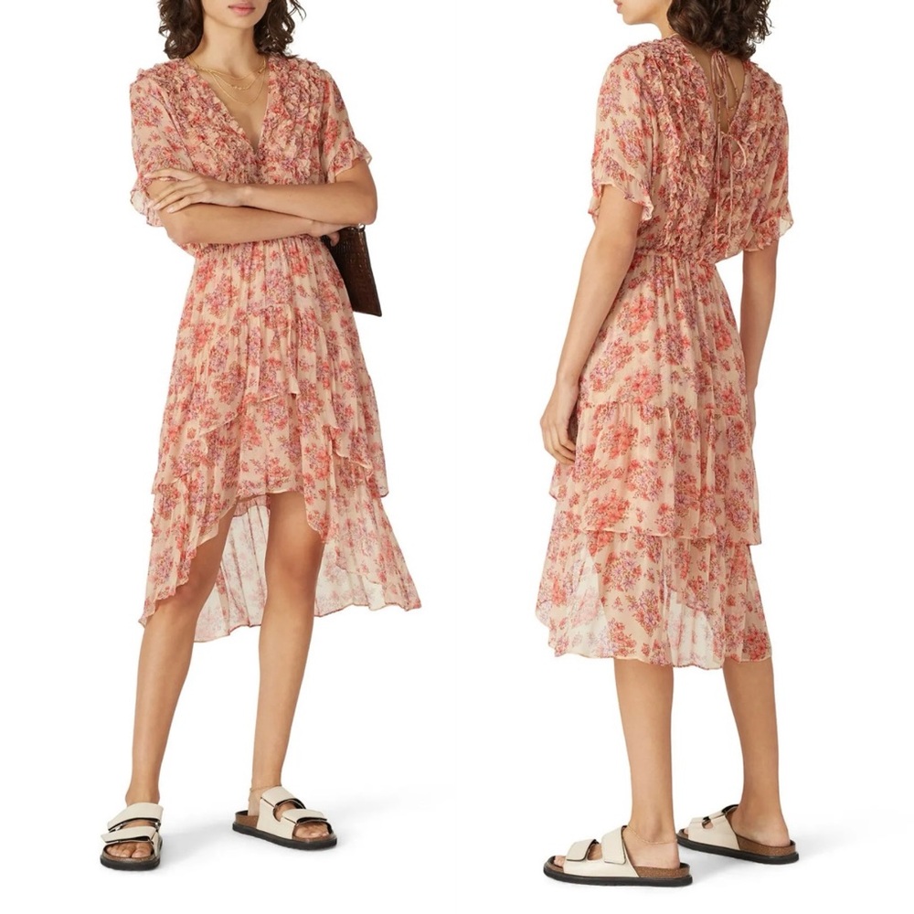 The Kooples Vintage Floral Muslin Midi Dress - 2 (approx XS)